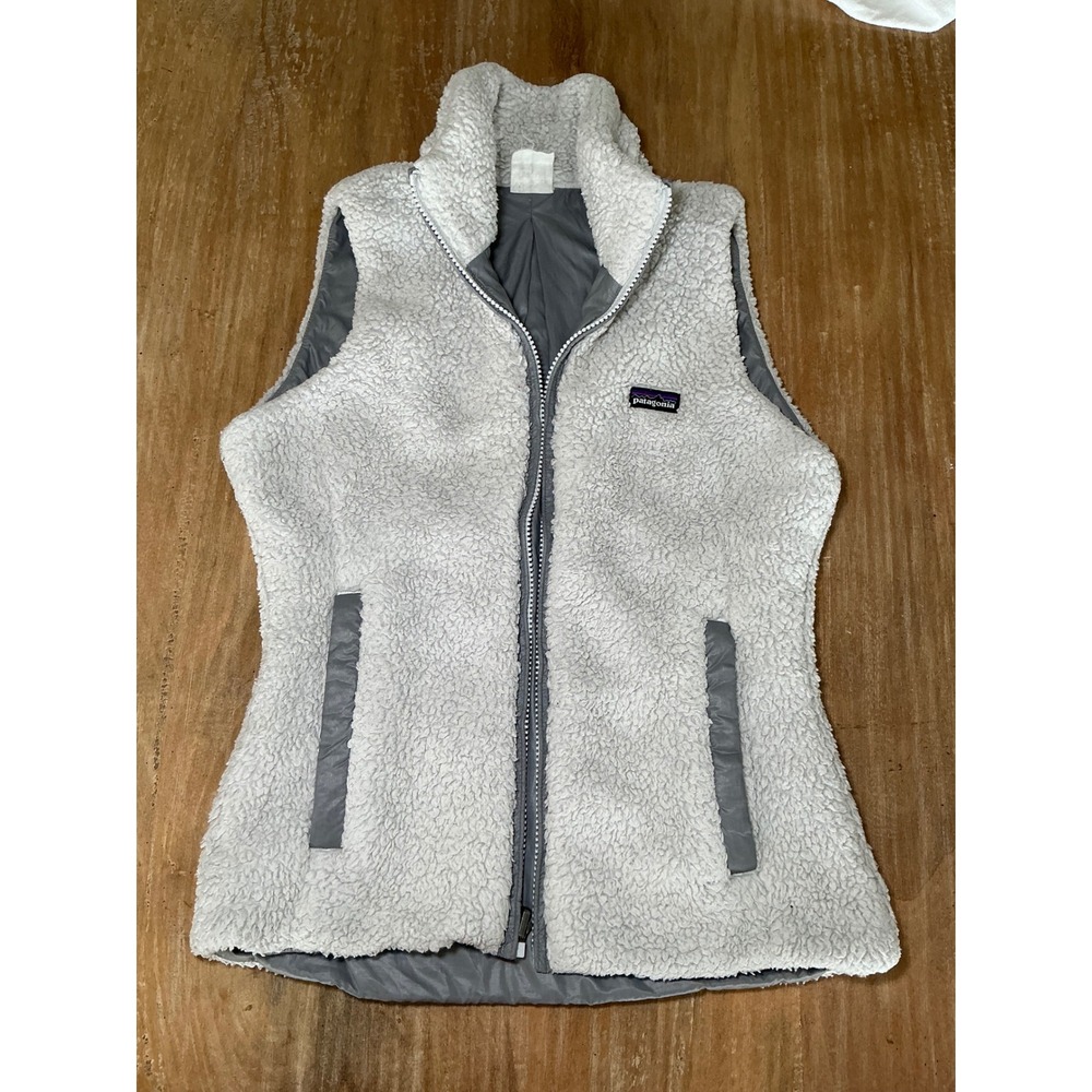 Patagonia Los Gatos High Pile Full Zip Reversible Fleece‎ Vest Grey Womens XS